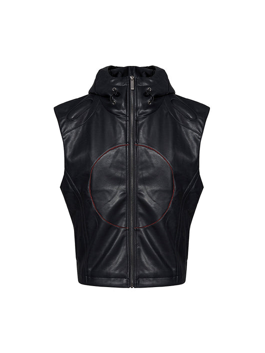 Chaleco de Cuero PU Slim Fit con Estrella de Cinco Puntas para Hombre - Estilo Verano - Image 5