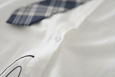 Camisa Escolar Suelta Estilo Japonés con Corbata - Manga Corta Versátil - Image 29