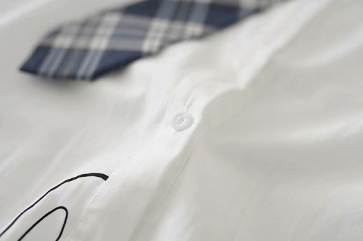 Camisa Escolar Suelta Estilo Japonés con Corbata - Manga Corta Versátil - Image 29