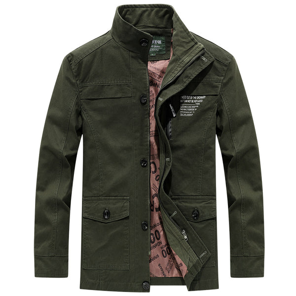 Chaqueta Cortaviento de Algodón Lavado para Hombre - Casual y Versátil