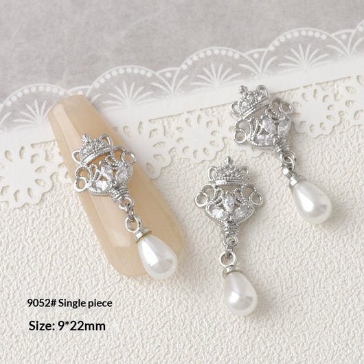 Accesorios de Decoración de Uñas con Moño de Circón Plateado - Image 8