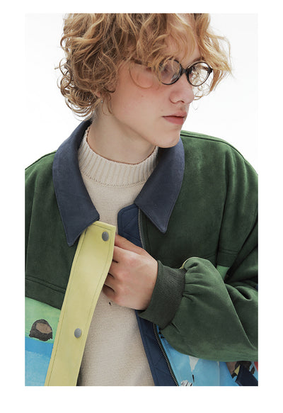 Chaqueta de Gamuza Estilo Retro Patchwork para Hombre - Image 18