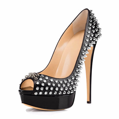 Tacones Altos Mujer Estilo Europeo con Remaches - Talla Grande - Image 4