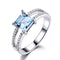 Anillo de Plata 925 con Topacio Azul Cielo para Mujer