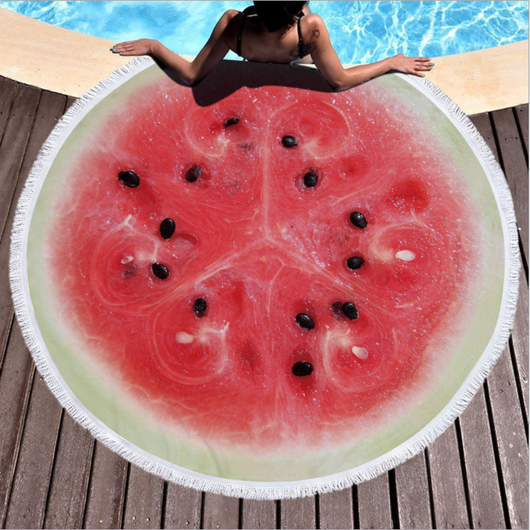 Tapete de Playa Redondo Estampado de Frutas - Image 20