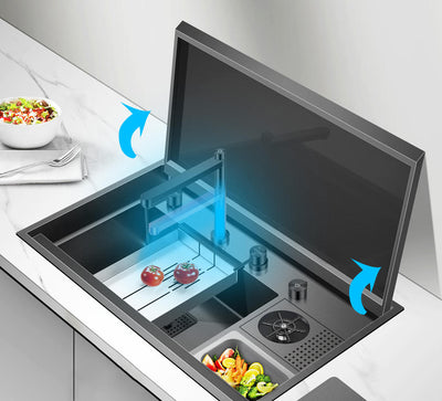 Fregadero de Acero Inoxidable con Tapa para Cocina - Image 11