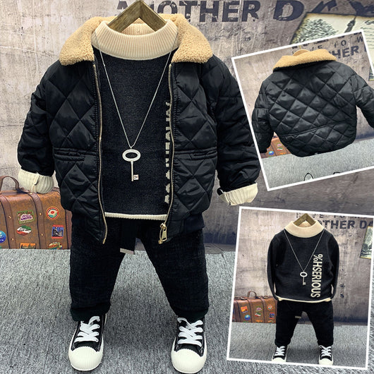 Conjunto Infantil 4 Piezas: Abrigo Polar, Suéter, Jeans y Chamarra - Image 11
