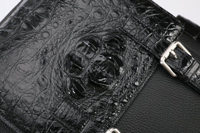 Bolsa de Cuero Genuino con Textura de Cocodrilo para Hombre - Image 11