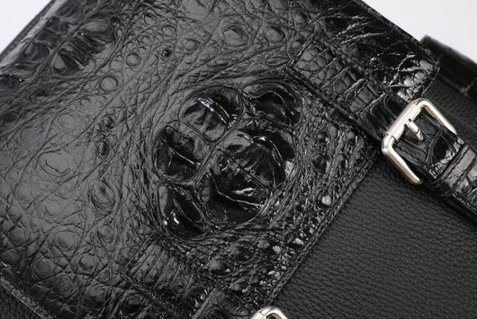 Bolsa de Cuero Genuino con Textura de Cocodrilo para Hombre - Image 11