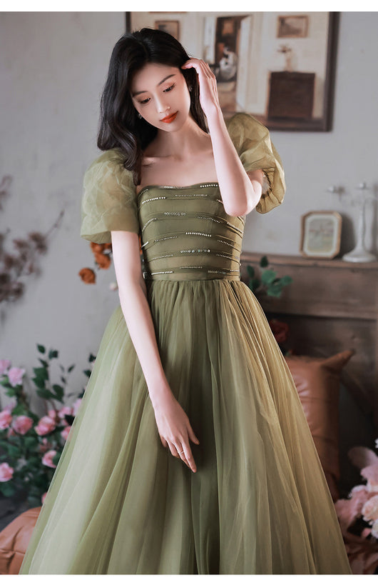 Vestido de Noche Mori Style Verde Esmeralda Ajustado Elegante - Image 9