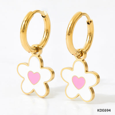 Conjunto de Collar y Aretes de Aleación con Diseño Colorido y Efecto Óleo - Image 5