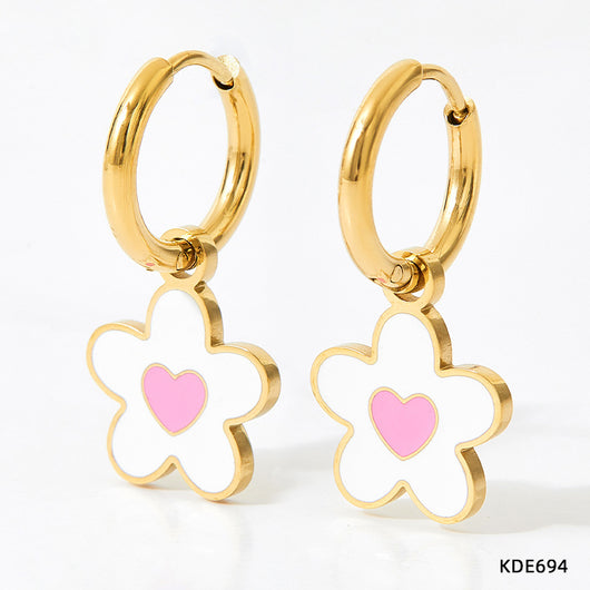 Conjunto de Collar y Aretes de Aleación con Diseño Colorido y Efecto Óleo - Image 5