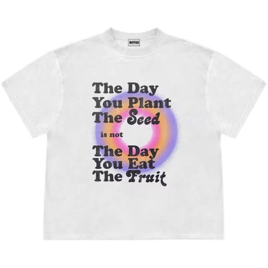 Playera Retro Hip Hop con Letras Americanas