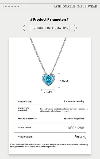 Collar Corazón Océano Plata 925 con Circones - Diseño Delicado para el Escote - Image 11