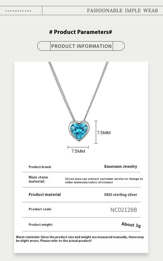 Collar Corazón Océano Plata 925 con Circones - Diseño Delicado para el Escote - Image 11
