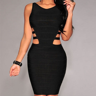Vestido Bandage Negro Ajustado sin Mangas para Mujer - Image 5