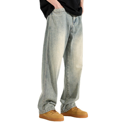 Jeans Rectos Teñidos Amarillo Barro para Hombre - Image 5