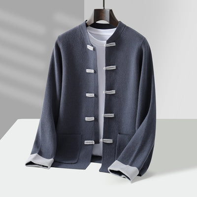 Chaqueta Retro Tang Estilo Chino para Hombre - Casual de Manga Larga - Image 4