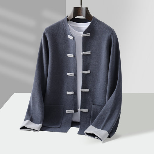 Chaqueta Retro Tang Estilo Chino para Hombre - Casual de Manga Larga - Image 4