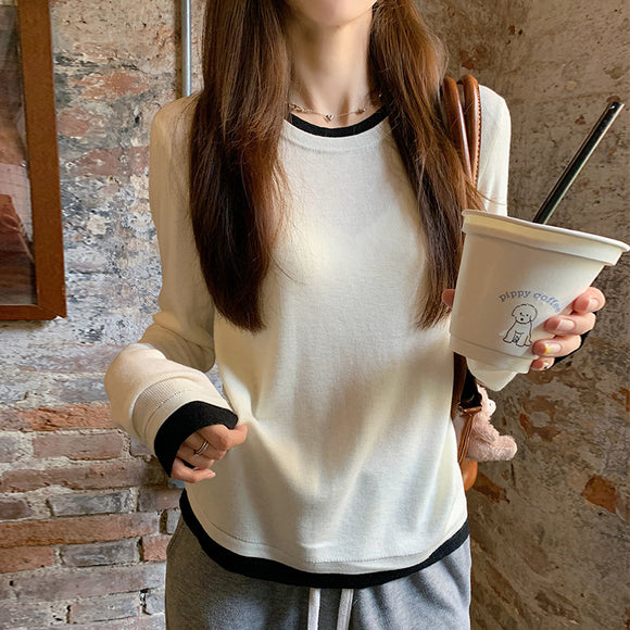 Blusa Larga de Dos Capas con Textura Cepillada para Mujer