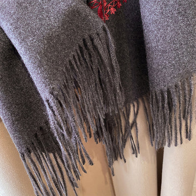 Chal de Cachemira Otoño Invierno con Bordado Floral Étnico Retro Artístico - Image 16