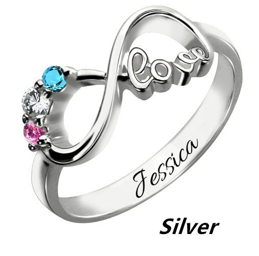 Anillo de Plata Esterlina Infinito Personalizado con Nombre - Image 15