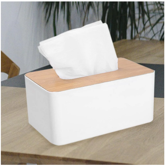 Dispensador de Pañuelos con Cubierta de Bambú Impermeable para Cocina