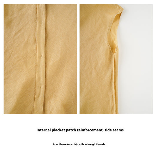 Blusa Lino Puro Cuello V Sin Mangas - Estilo Old Money Minimalista - Image 21