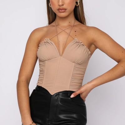Blusa Tipo Camiseta con Pliegues Espiga y Escote Cruzado - Image 10
