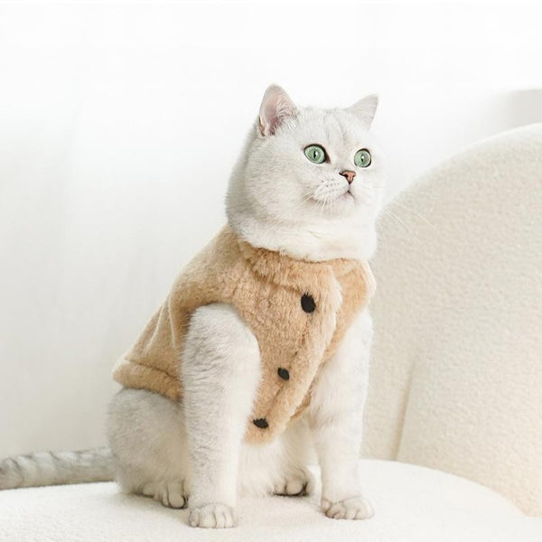 Chaleco Térmico para Gatos con Forro Polar Grueso - Abrigo Impermeable Anti-Pelusa