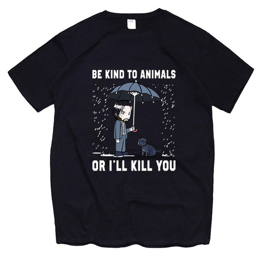 Playera Negra Keanu Reeves - Sé Amable con los Animales - Image 17