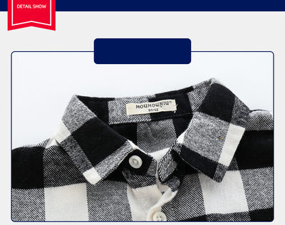 Camisa de Cuadros Infantil con Solapa - Manga Larga para Niños - Image 11