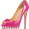 Zapatos de Tacón Alto Plataforma Impermeables a Cuadros Multicolor para Mujer