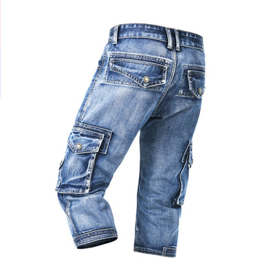 Pantalones Cortos Denim Slim Fit - Shorts Casuales Cropped - Image 3