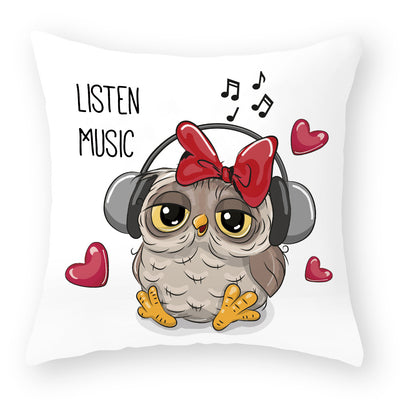Funda de Almohada Suave con Diseño de Búho Melocotón - Image 47