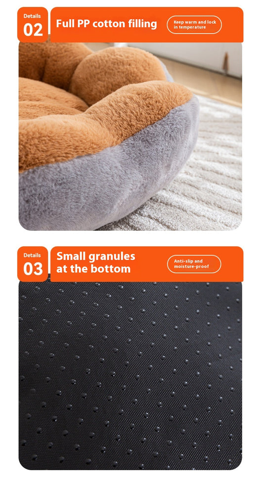 Cama Nido Redonda de Felpa Gruesa y Cálida para Mascotas con Cojín Desmontable y Lavable - Image 16