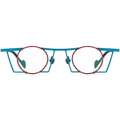 Gafas Retro Redondas de Titanio Puro con Combinación de Colores - Image 4