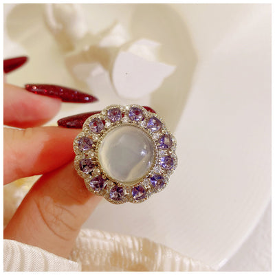 Anillo de Flor Tridimensional en Amatista Violeta - Image 5