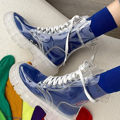 Botas Martin Transparentes con Suela Cristal y Cordones - Image 7