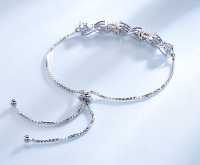 Pulsera de Plata Esterlina 925 con Zafiro Azul y Cadena Ajustable para Mujer - Image 11