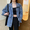 Chamarra de Mezclilla Holgada y Versátil para Estudiantes