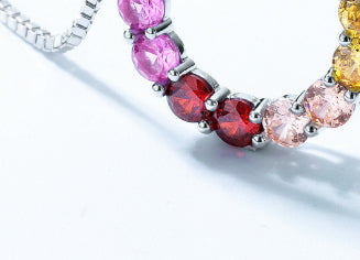 Pulsera de Plata con Gemas de Arcoíris Circular - Image 13