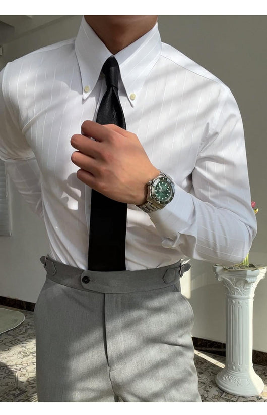 Camisa Elástica de Rayas Multiestación para Hombre - Image 5