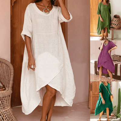 Vestido Maxi Suelto con Bolsillo - Diseño Retro Casual para Mujer - Image 3