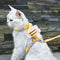 Adjustable Escape-Proof Cat Harness with Bee Plaid Design - Complete Set with Leash for Small and Large Cats