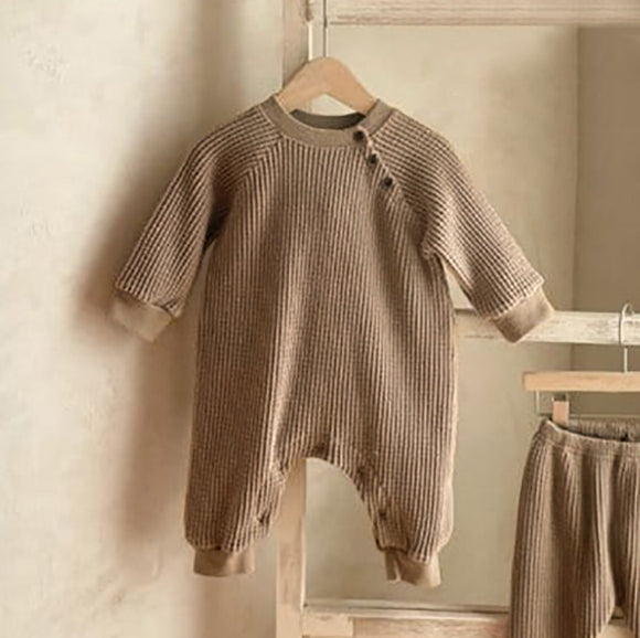 Enterizo Largo de Waffle para Bebé - Colección Otoño
