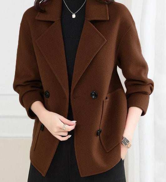 Abrigo de Lana Grueso Casual Corto - Estilo Mamá Versátil - Image 14