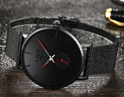 Reloj de Pulsera Hombre con Malla Metálica y Movimiento de Cuarzo - Image 11
