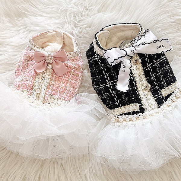 Vestido de Encaje Elegante para Perros Pequeños