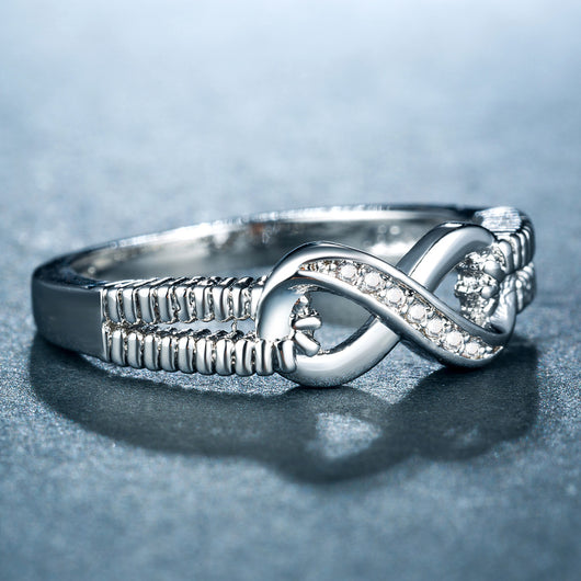 Anillo de Boda para Mujer Chapado en Oro Blanco con Circonita - Image 4